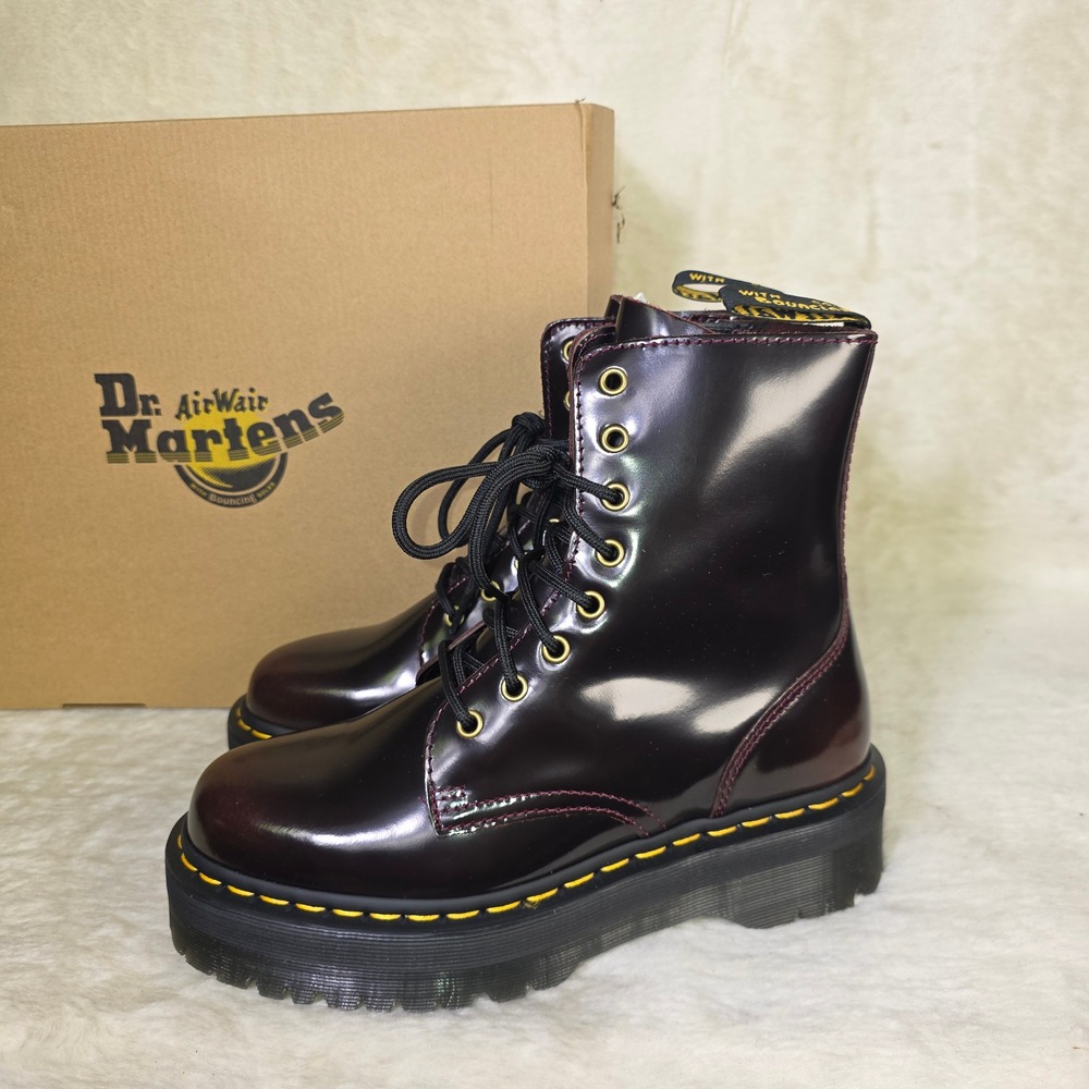 Dr. Martens Jadon Platform Boots Cherry Red Arcadia 41 Men 8 Women 9 NEW